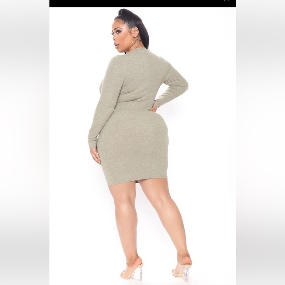 FASHION Nova Olive Stellar Ribbed Mini Dress. Size 2X - Picture 3 of 5